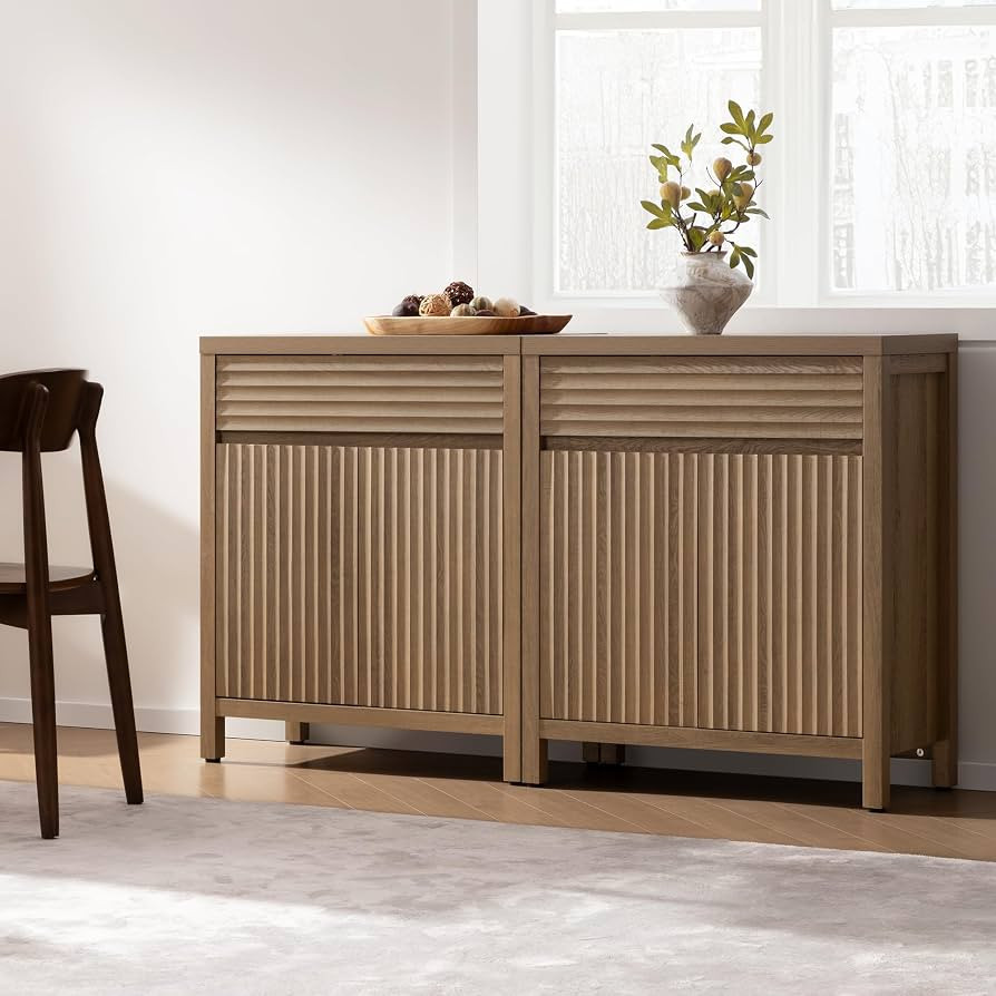 SICOTAS 58" Fluted Buffet Cabinet with Storage, Modern Farmhouse Sideboard with Drawers & 3-Level... | Amazon (US)