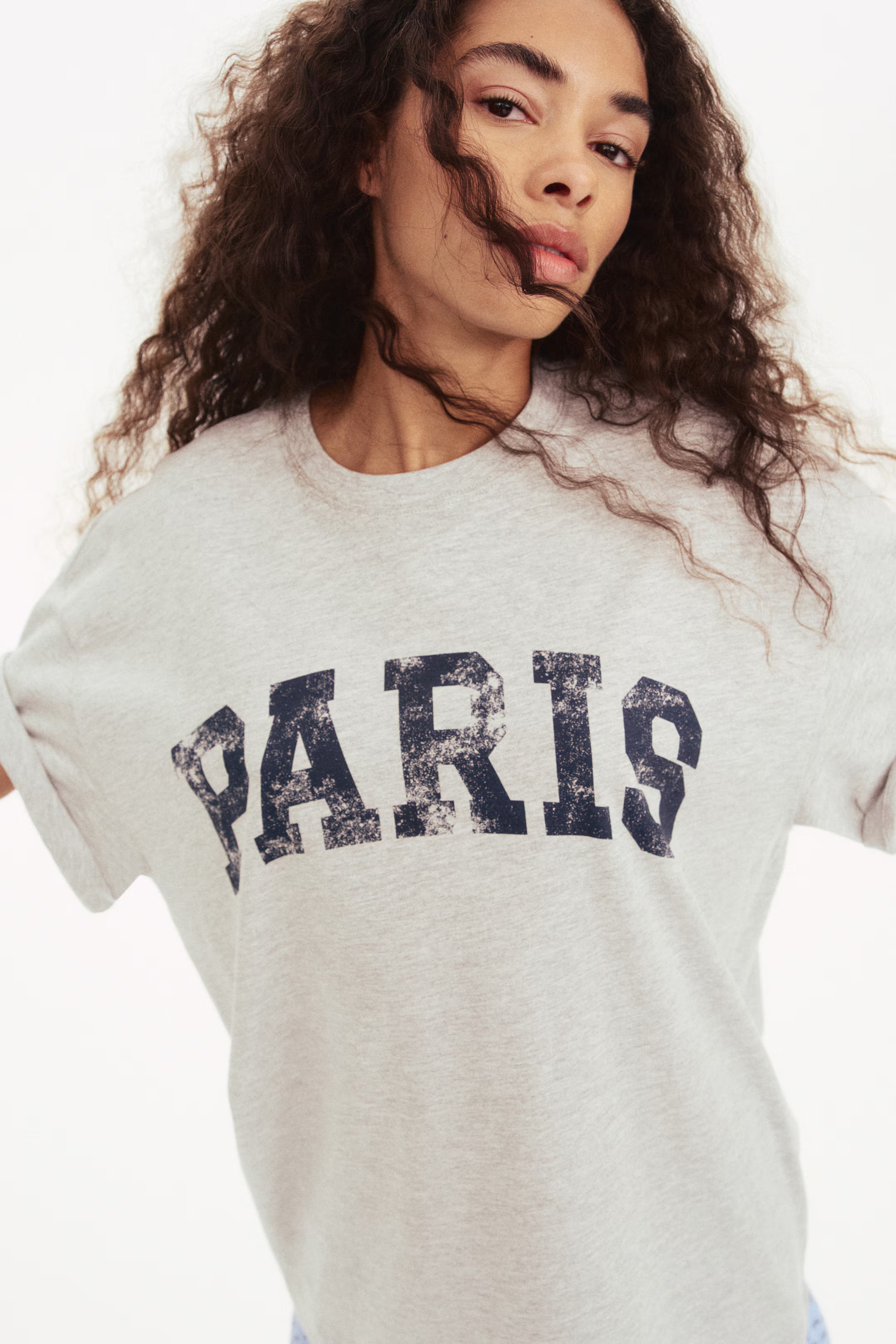 Oversized Printed T-Shirt - White/Los Angeles - Ladies | H&M US | H&M (US + CA)