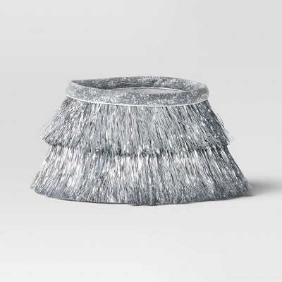 7" Christmas Tinsel Mini Tree Collar Silver - Wondershop™ | Target