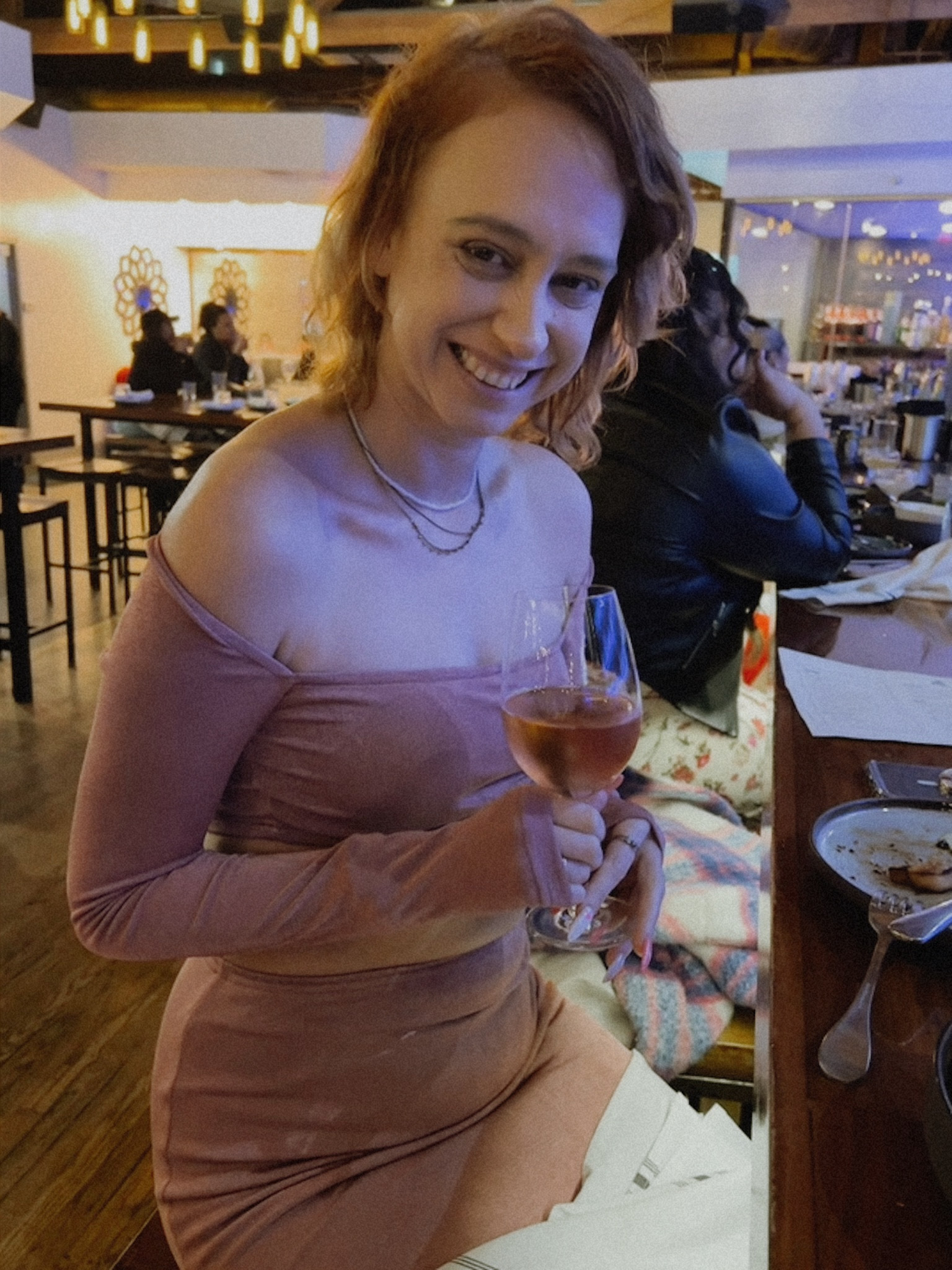 Date night 
Crop OTS long sleeve pink mauve top 
Long maxi pink mauve skirt both available for pre-order 
Multi chain necklace 

#LTKSeasonal #LTKfindsunder50 #LTKstyletip