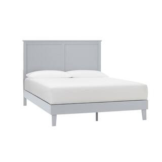 StyleWell Granbury Stone Gray Wood Queen Platform Bed (61.18 in. W x 48 in. H) XMB2008 B-G-Q - Th... | The Home Depot