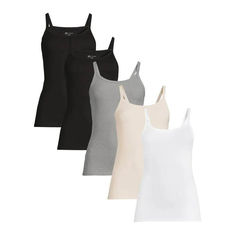 No Boundaries Juniors' Ribbed Cami Top, 5-Pack | Walmart (US)