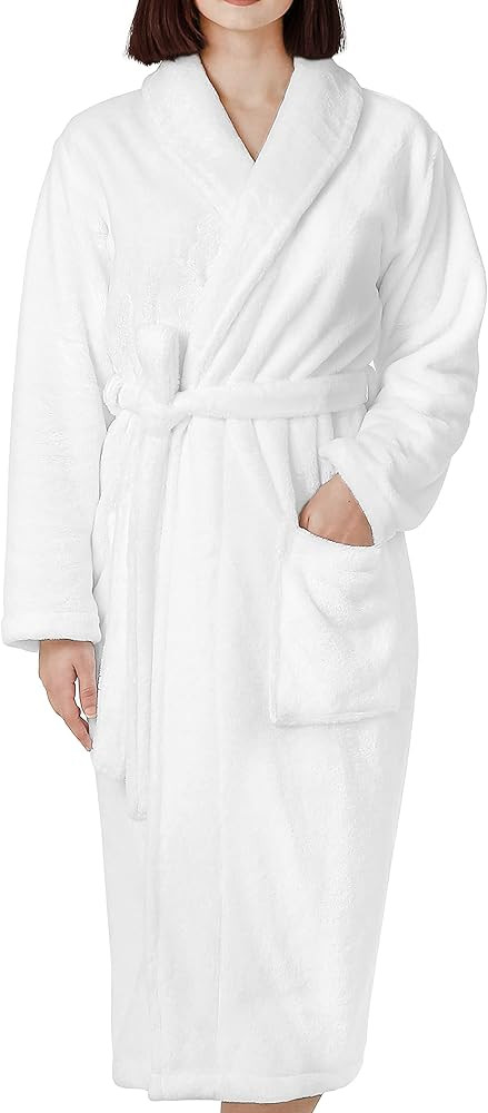 Cotton Paradise Mens and Womens Robe, Warm Fleece Unisex Bathrobes, Plush Couple Robes | Amazon (US)