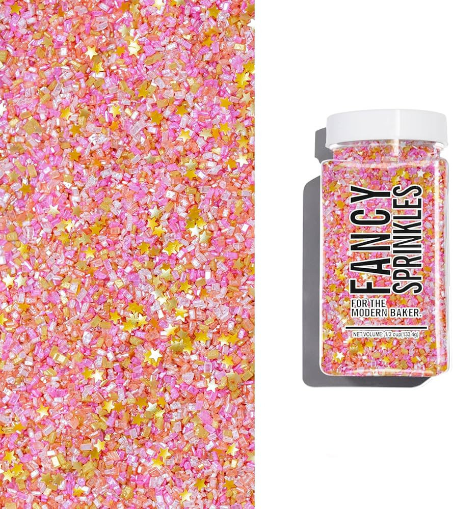 Fancy Sprinkles Tequila Sunrise Fancy Sugar, Sparkly Sugar Crystals and Edible Glitter Stars, Pin... | Amazon (US)