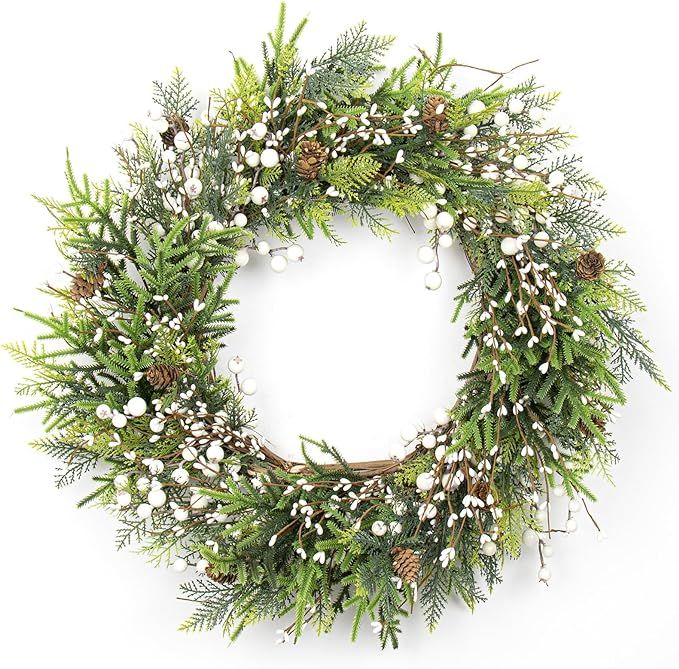 VioletEverGarden Artificial Christmas Wreath 22 Inch Christmas Wreaths for Front Door Large Winte... | Amazon (US)