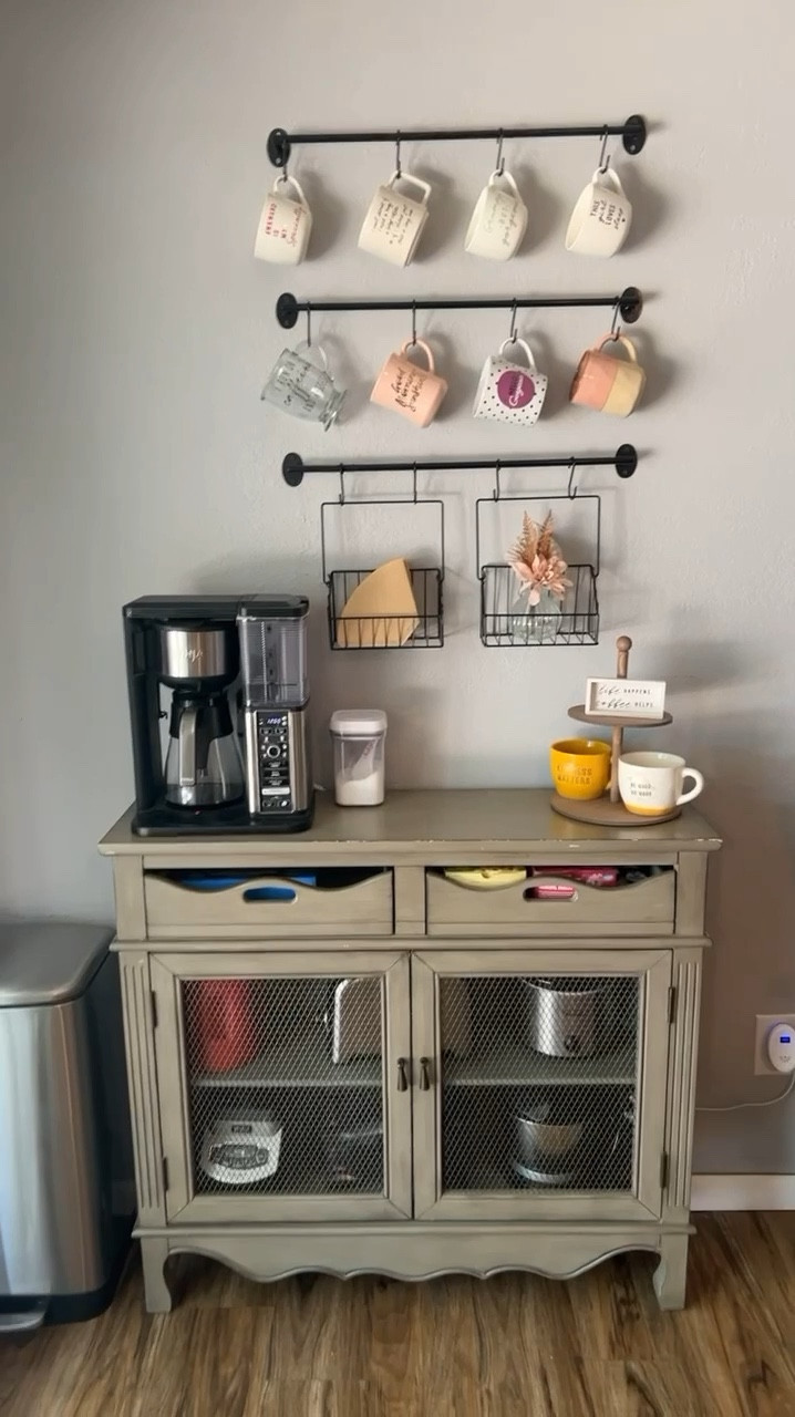 First project done in our new home! 🎉 If you know me, you won't be surprised it's our coffee bar. ☕️ Priorities, right? This is always my first completed space every time we move! I'm really happy with how this cozy corner of the kitchen turned out. 🏡❤️ #HomeSweetHome #CoffeeLover #CozyCorner #NewHome #KitchenGoals #CoffeeBar #FirstProject #InteriorDesign #HomeDecor

#LTKFindsUnder50 #LTKHome #LTKSaleAlert