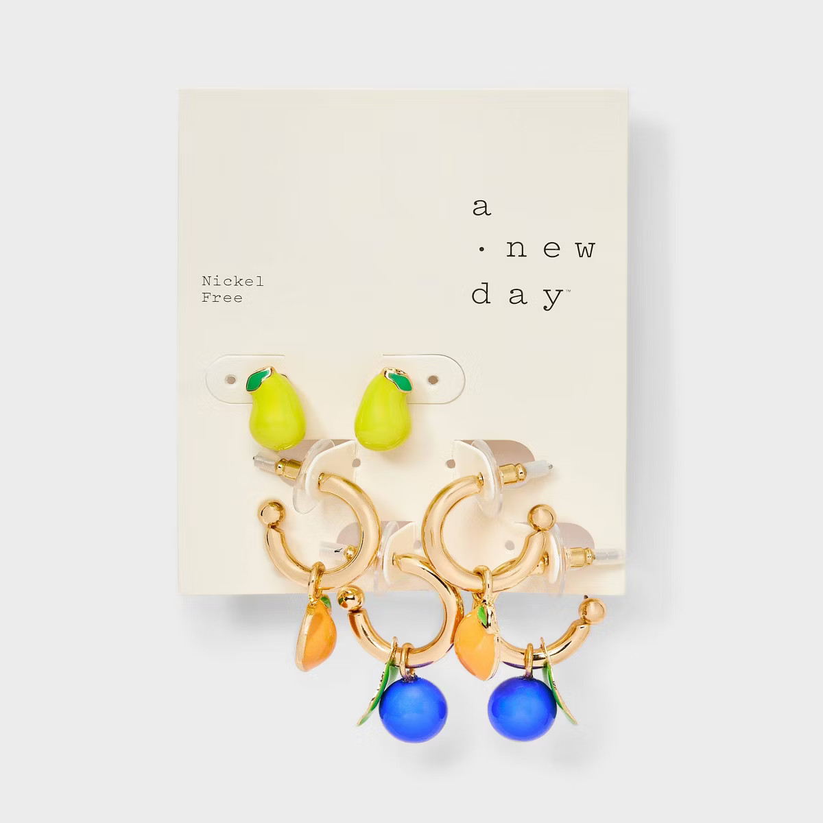 Fruit Basket Earring Set 3pc - A New Day™ Multicolor | Target