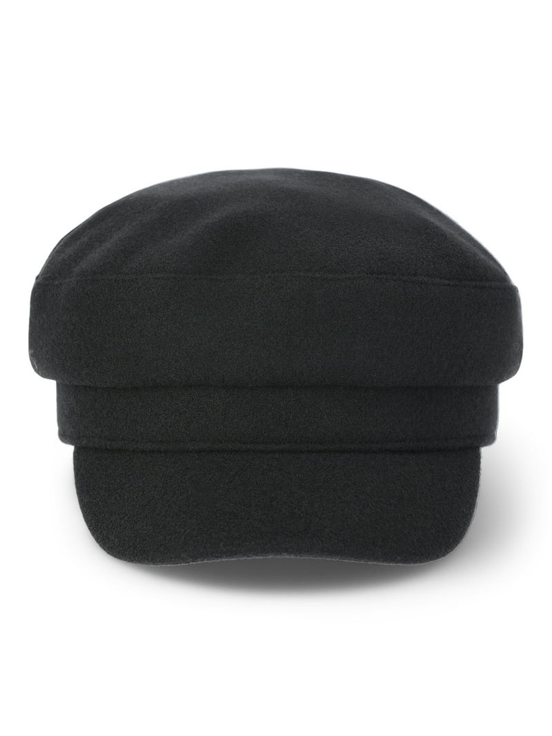 Time and Tru Women's Felt Cabbie, One Size, Black, Polyester | Walmart (US)