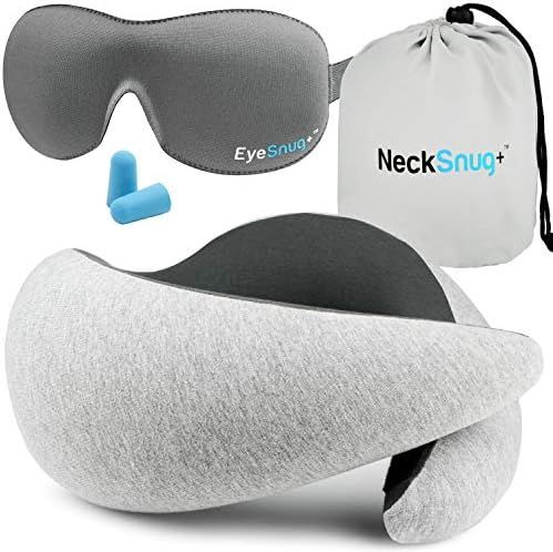 Ultimate NeckSnug+ Sleep Kit - 100% Memory Foam Neck Pillow, 3D Contoured Sleep Mask, Moldable Ea... | Amazon (US)