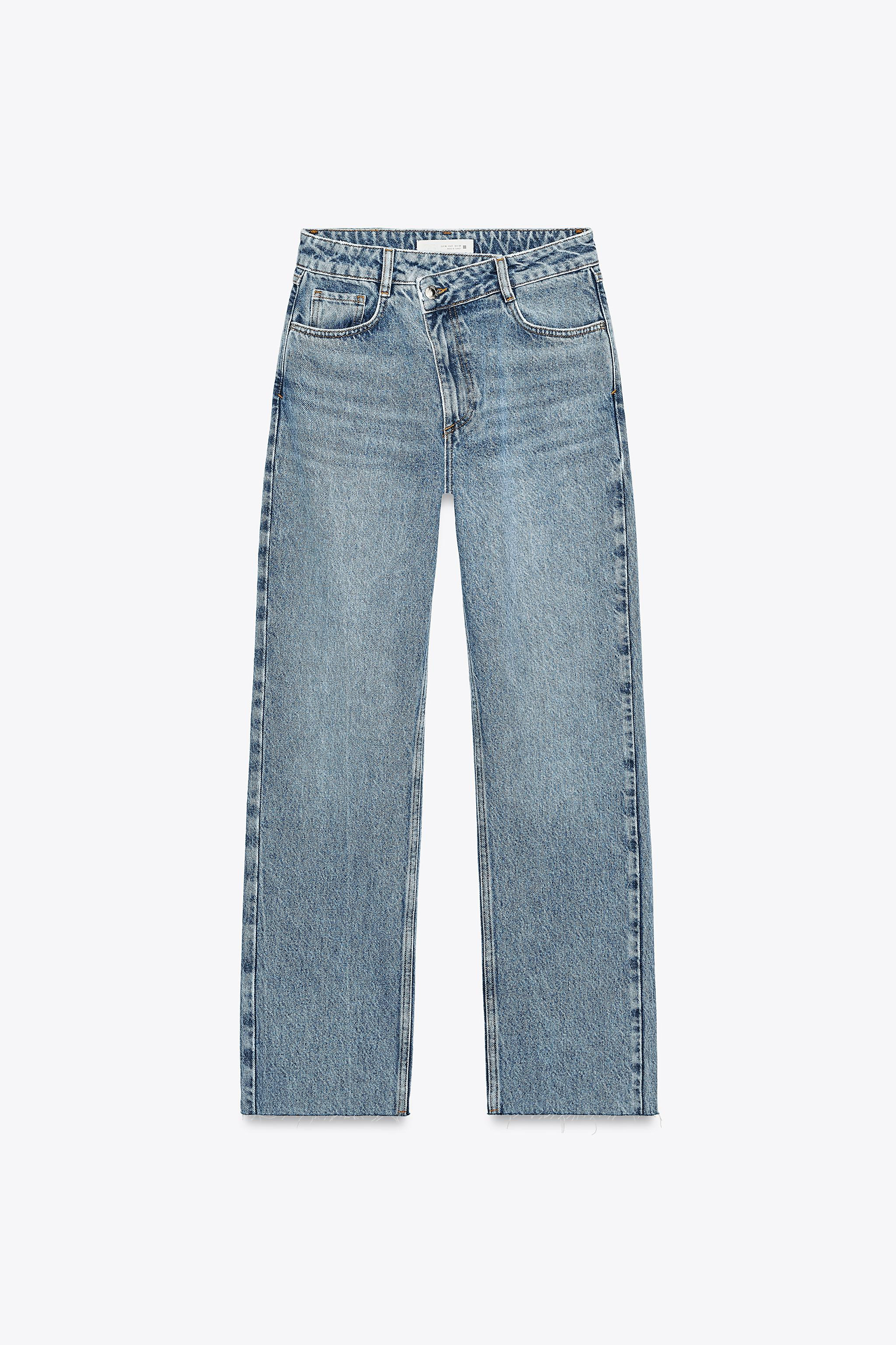 Z1975 STRAIGHT HIGH-WAIST CROSSOVER WAIST JEANS | Zara US