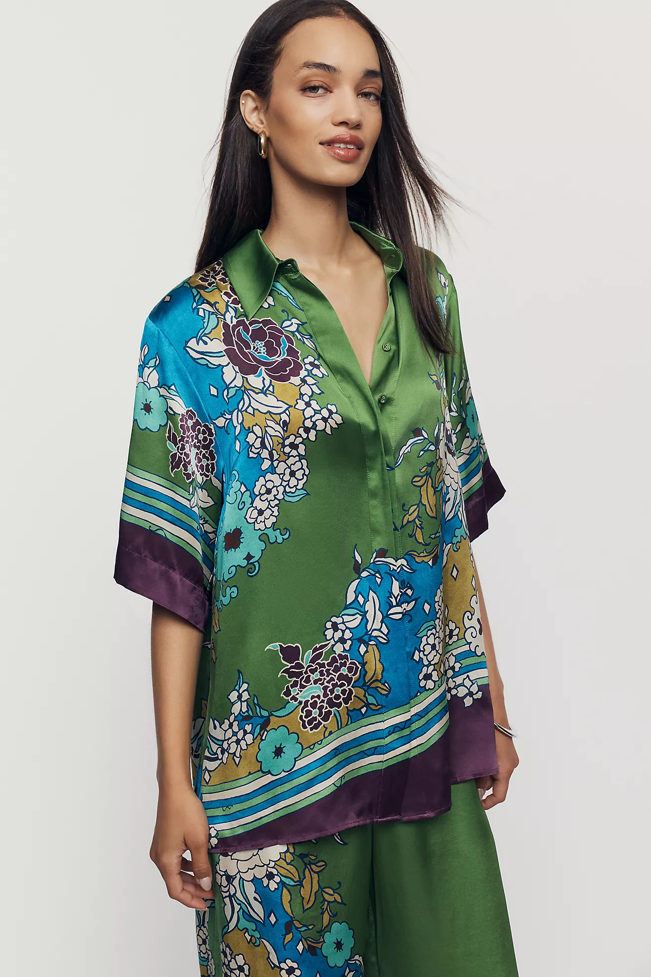 ALÉMAIS Nanci Silk Shirt | Anthropologie (US)