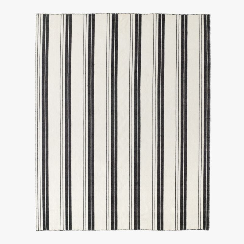 Calyx Black and White Reversible Indoor/Outdoor Performance Area Rug 5'x8' + Reviews | CB2 | CB2