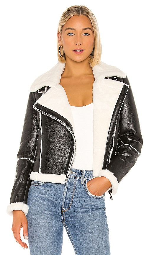 superdown Genna Zip Up Jacket in Black. - size XL | Revolve Clothing (Global)