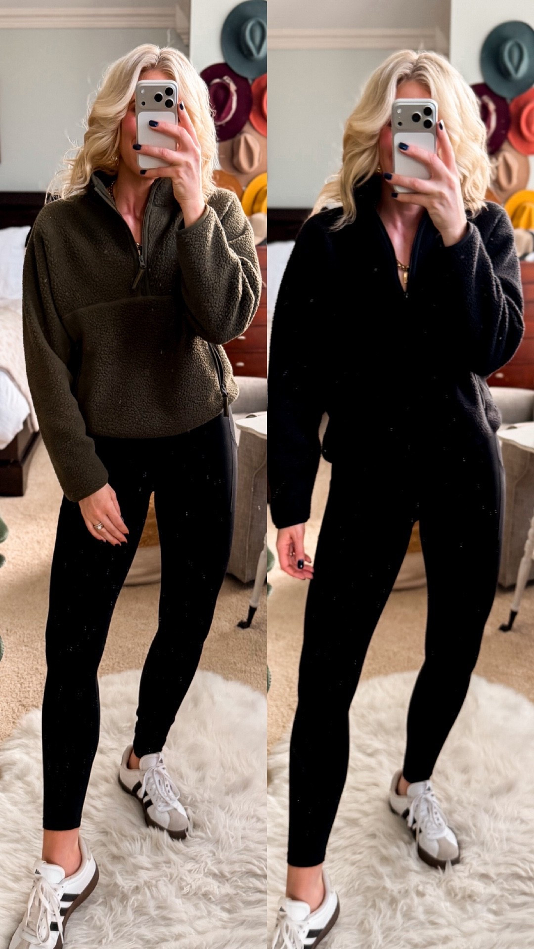 Fleece half zip pullover 
Runs small + size up one size 
I’m wearing a medium
Great for lounge wear and perfect for skiing and other winter outdoor activities 

#LTKOver40 #LTKFindsUnder50 #LTKSaleAlert