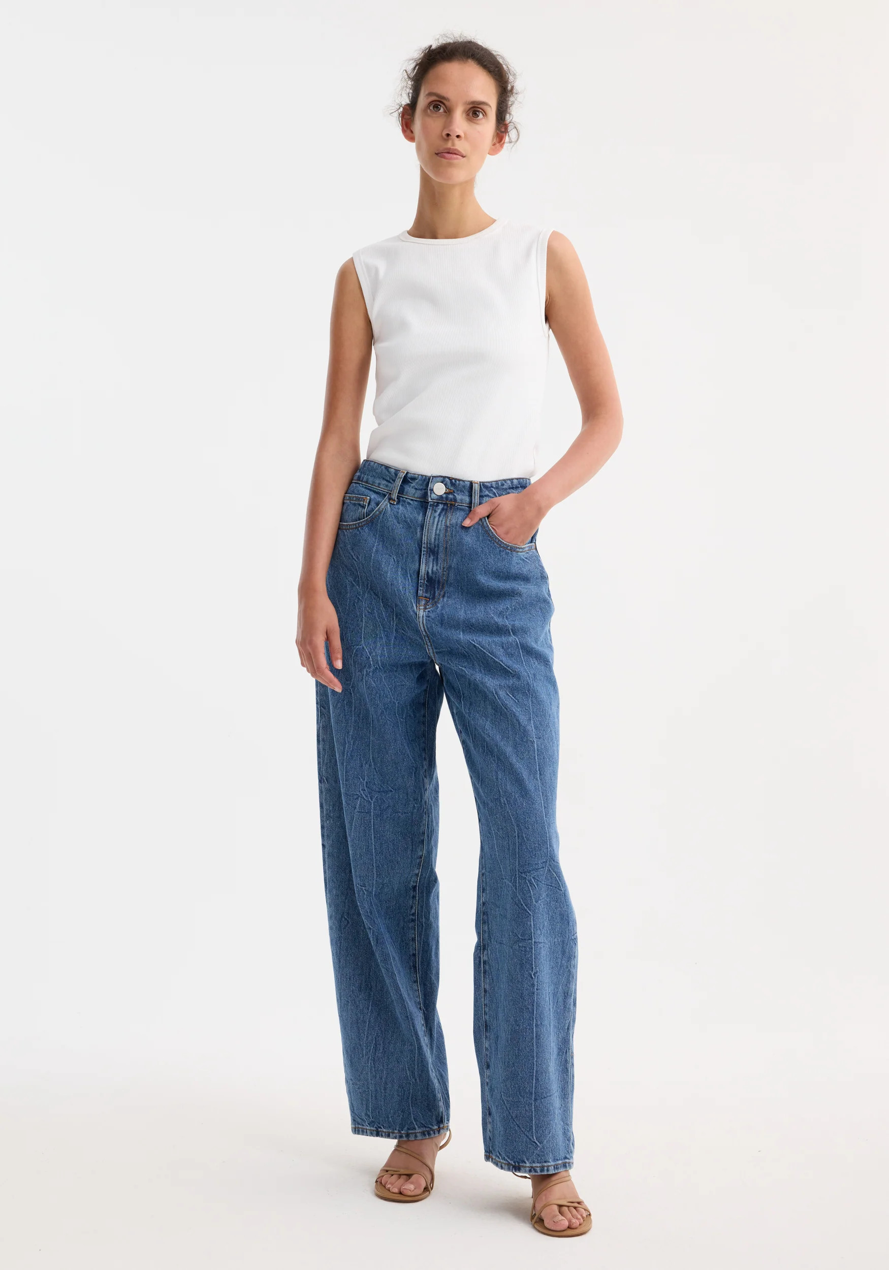 baggy fit denim | mid denim blue | Rohe