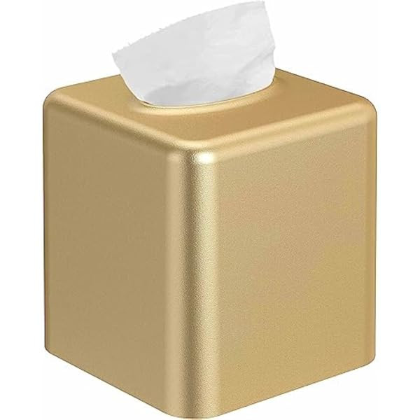 mDesign Metal Square Tissue Box Cover, Modern Facial Paper Holder - Accessories for Bathroom Vani... | Amazon (US)