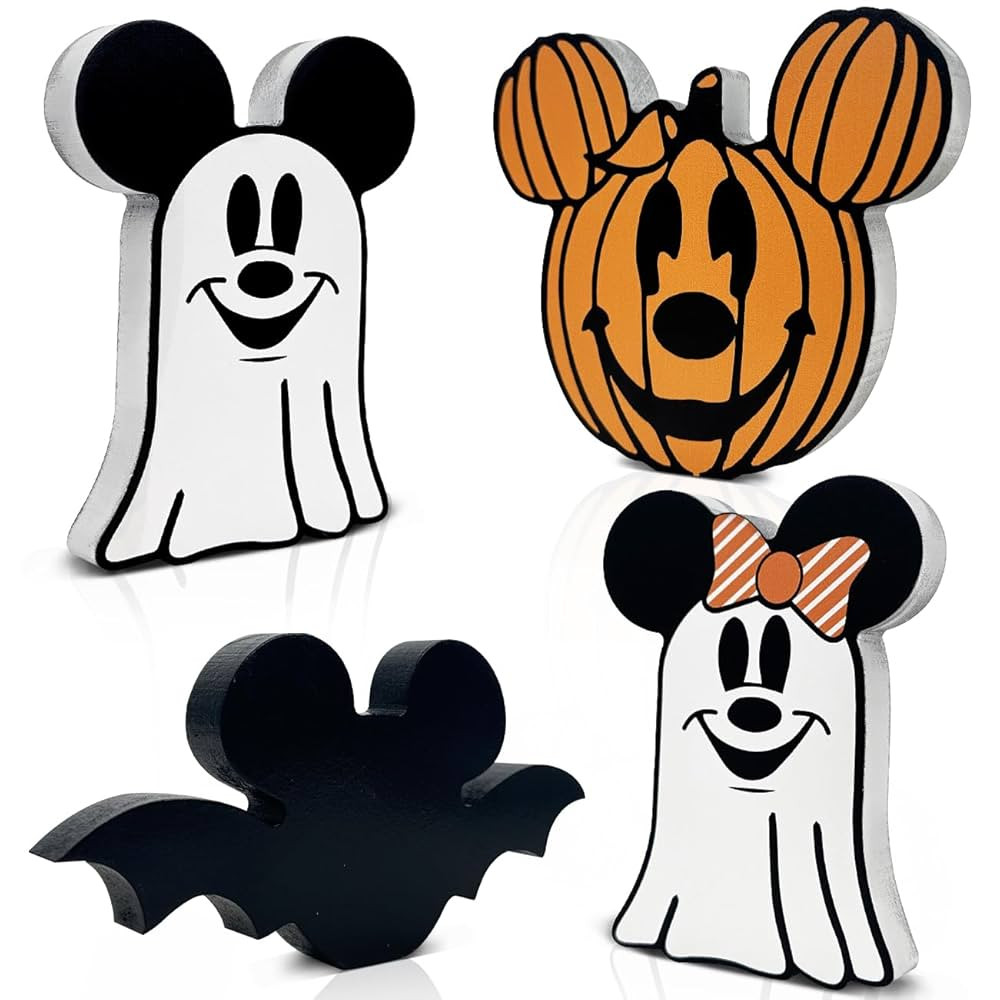 4pcs Ghost Halloween Decorations for Indoors, Cute Mouse Spooky Centerpiece Table Decorations, Wo... | Amazon (US)