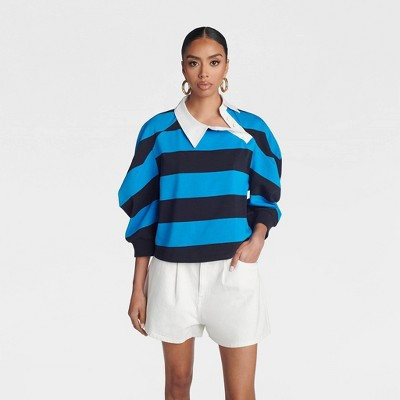 KBB by KAHLANA Women's 'The Striped Crewneck T-Shirt' - Navy Blue M | Target