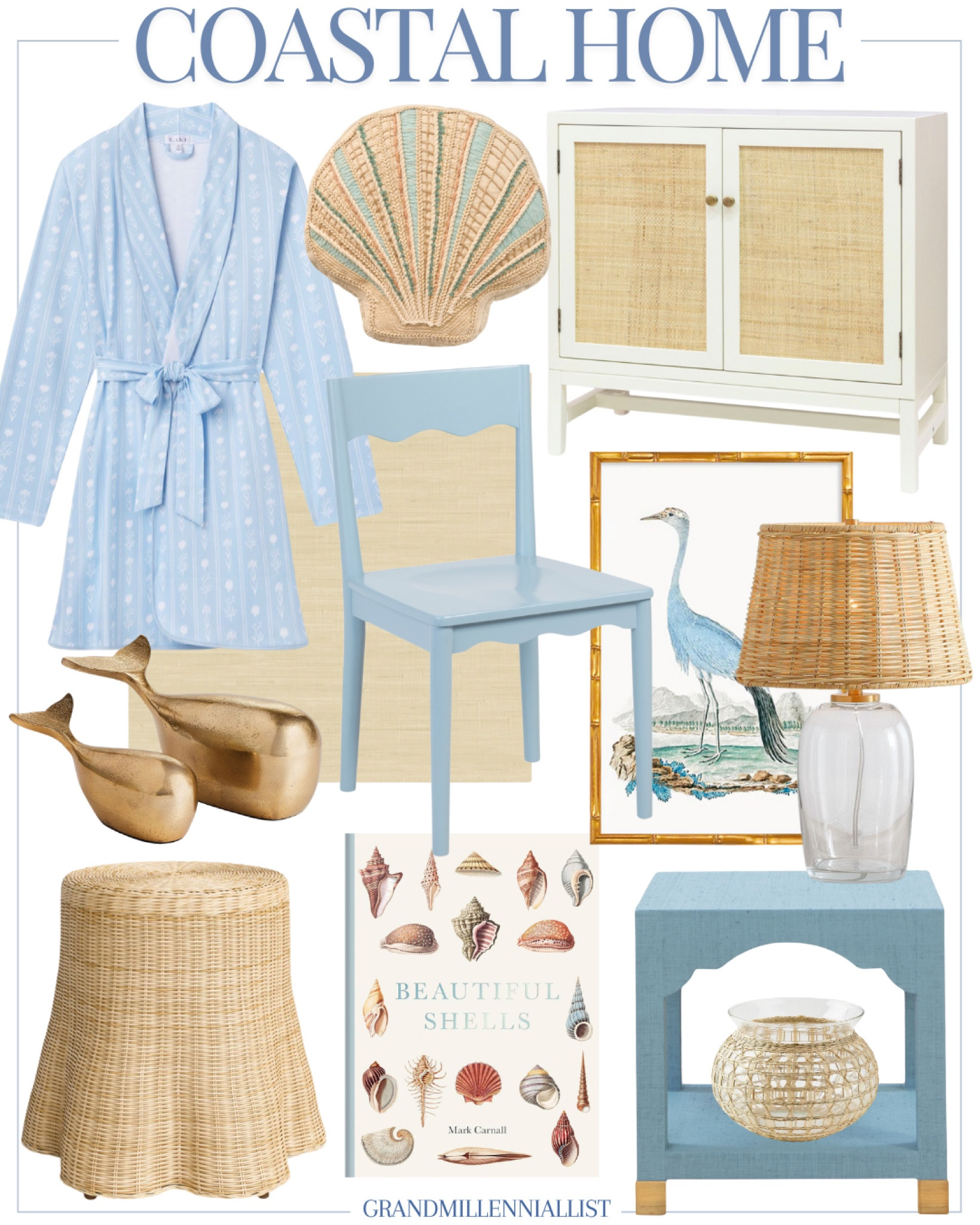 Coastal Home decor
Coastal style Grandmillennial 
Shell whale fish ocean birds
Wicker furniture
Faux grasscloth wallpaper 
Pottery Barn coastal 
Seashell coffee table book
Lake pajamas NEW robe
Sea glass vases


#LTKHome #LTKStyleTip #LTKSeasonal