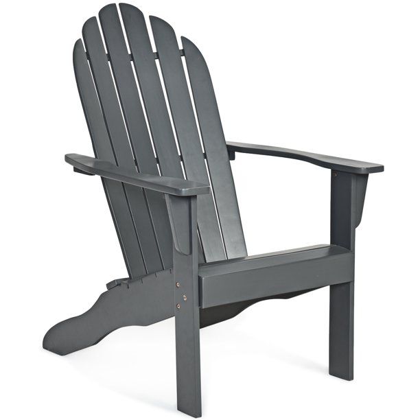 Costway Outdoor Adirondack Chair Solid Wood Durable Patio Garden Deck Furniture Gray - Walmart.co... | Walmart (US)