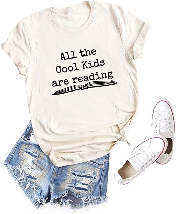 All The Cool Kids are Reading Graphic Shirt Women, Teacher Outfits | Amazon (US)