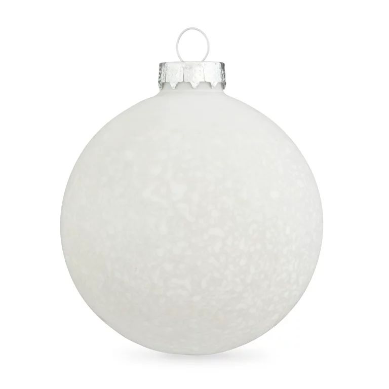 Holiday Time Vintage-Inspired White Glass Christmas Ornaments, 9 Count | Walmart (US)