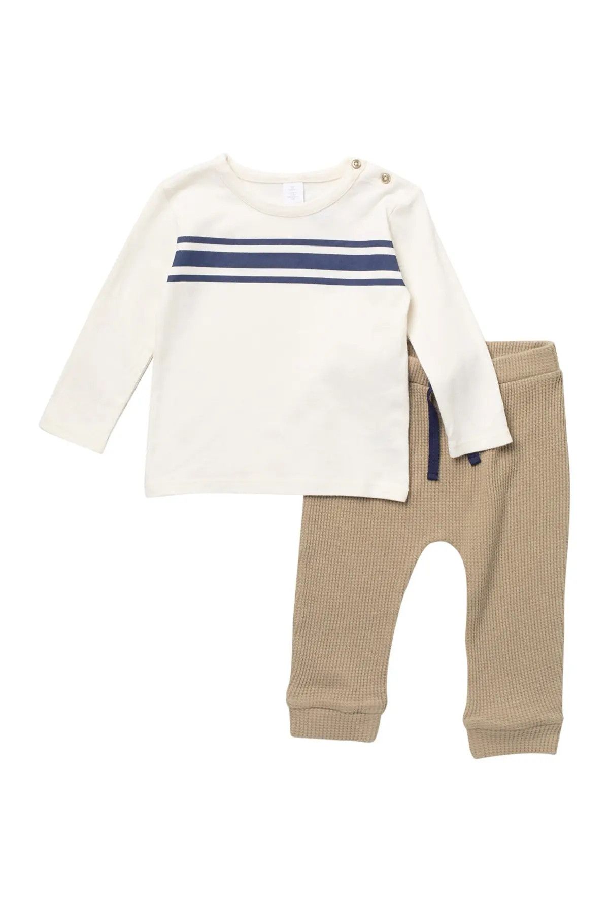 Nordstrom Baby Long Sleeve Stripe Shirt & Waffle Pants Set at Nordstrom Rack | Nordstrom Rack