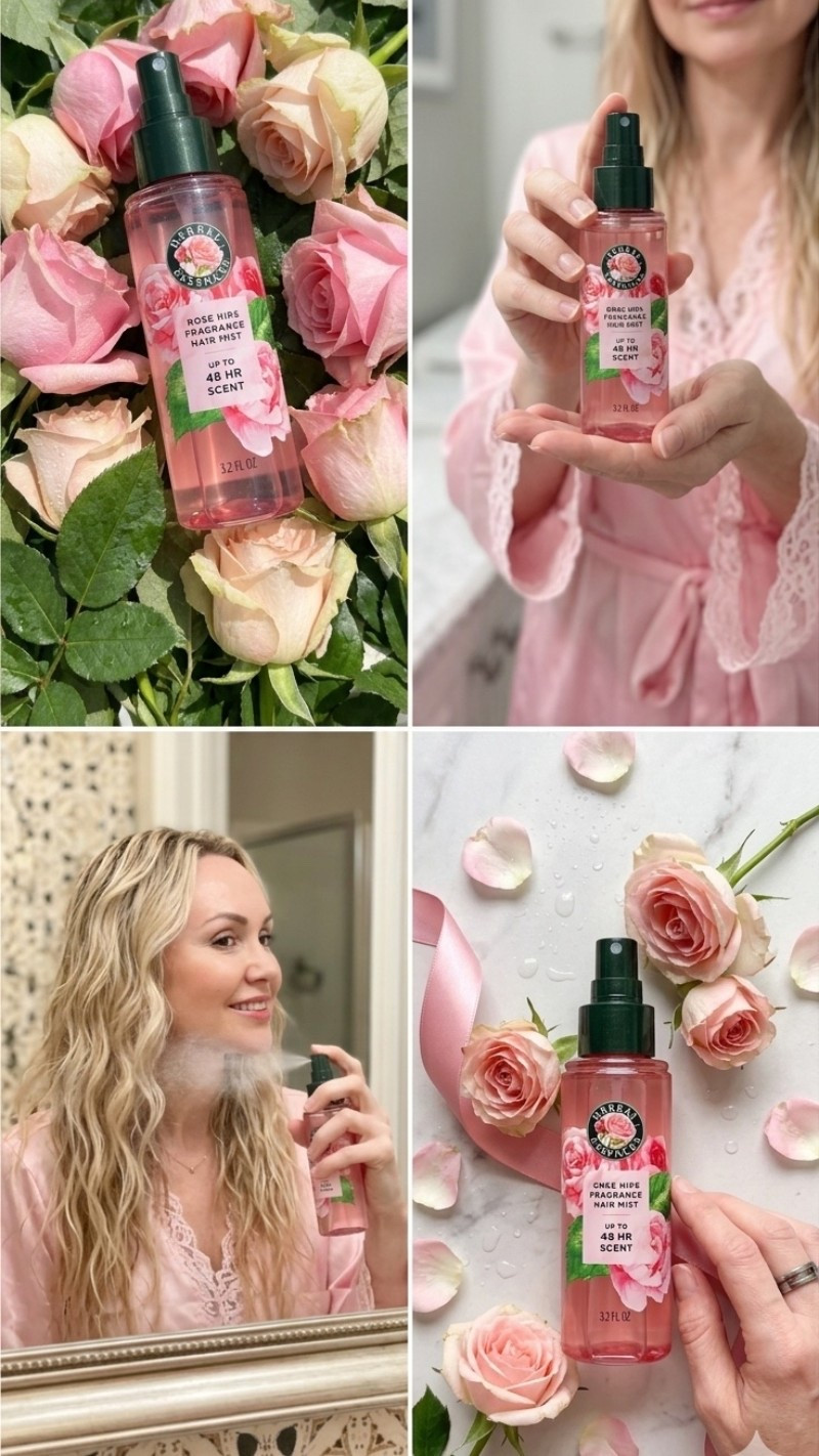 Love this rose hips hair mist. Makes my hair smell nice, like perfume for my hair 