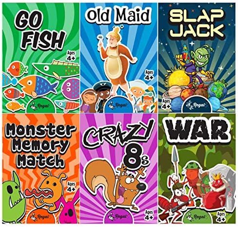 Regal Games - Kids Classic Card Games - Includes Old Maid, Go Fish, Slapjack, Crazy 8's, War, and... | Amazon (US)