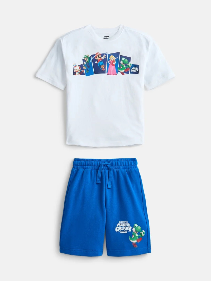 Super Mario Galaxy Movie Boys Graphic Tee and Shorts Set, 2-Piece, Sizes 4-18 | Walmart (US)