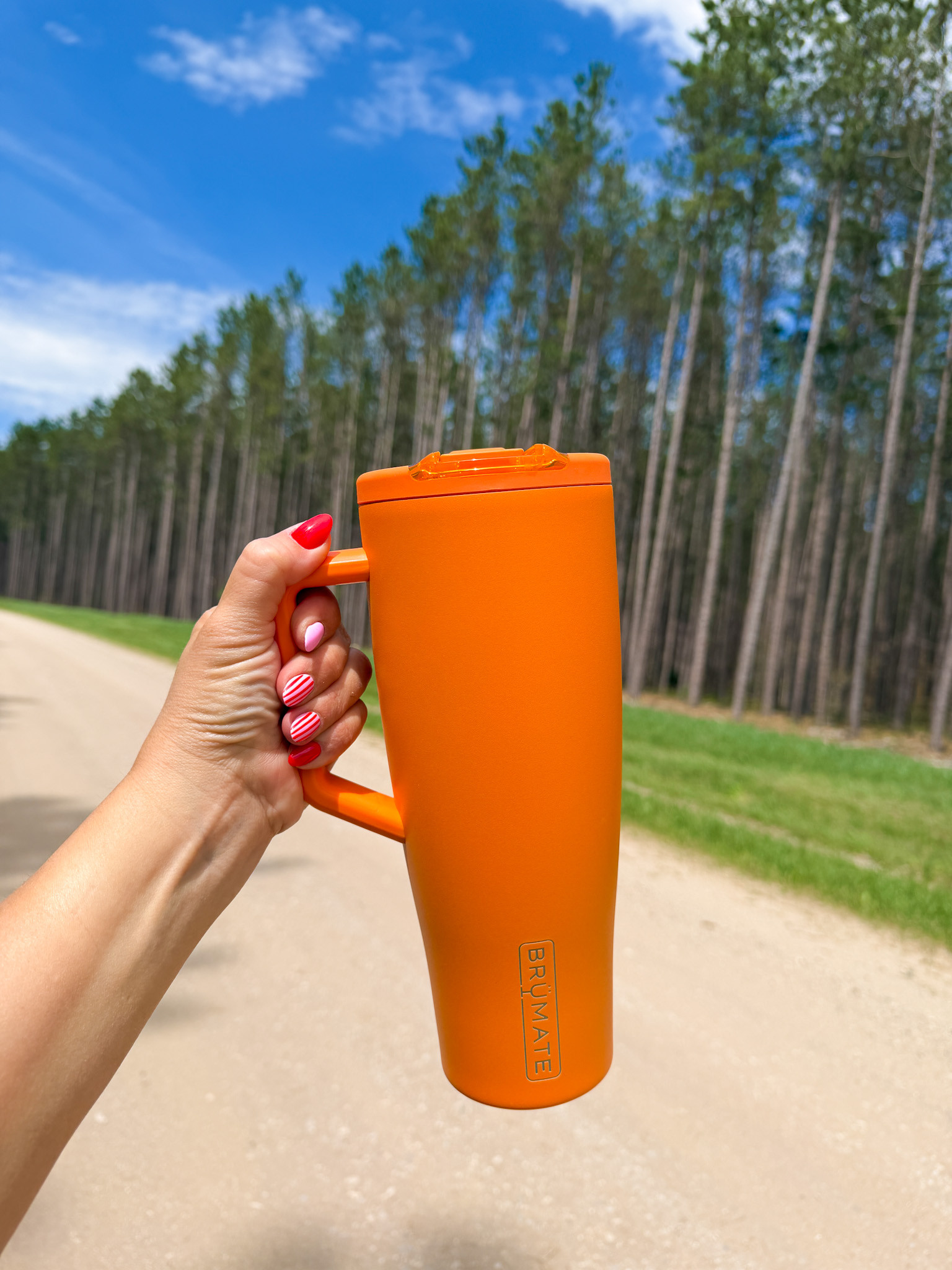 I just got in this new Brumate with the flip down straw and OMGGGGG gamechanger!!!!! No more spilling out the top, or dirt and dust getting in it up here on the northern Michigan trails! @brumate #brumate 

 