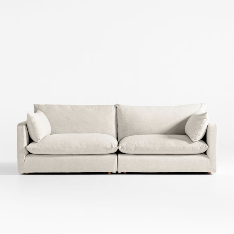 Unwind 2-Piece Slipcovered Sectional + Reviews | Crate & Barrel | Crate & Barrel