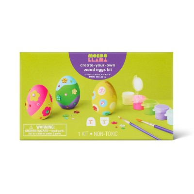 Easter Craft 3ct Wood Turned Eggs Painting Activtity Kit - Mondo Llama™ | Target