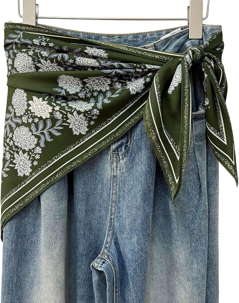 Women's Triangle Scarf Belt Satin Skinny Waist Sash Tie Wrap Fashion Accessory Dresses Pants Neck... | Amazon (US)