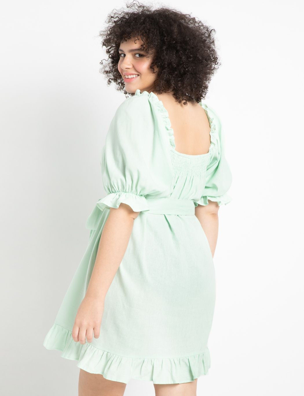 Smocked Front Mini Day Dress | Eloquii