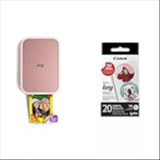 Canon IVY 2 Mini Photo Printer, Blush Pink with ZINK Sticker Paper