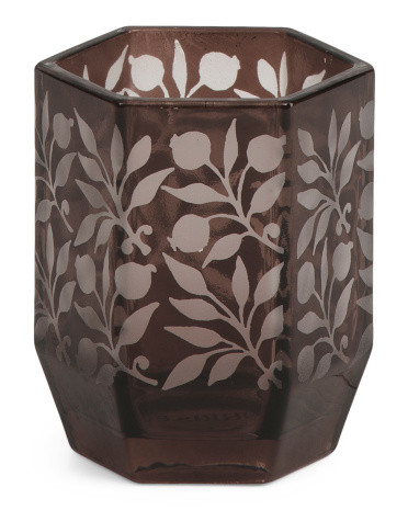 Rosehip Etched Glass Tumbler | TJ Maxx