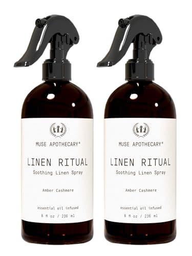 Muse Apothecary Linen Ritual - Aromatic, Soothing, and Relaxing Linen Mist, Laundry and Fabric Spray - Infused with Aromatherapy Essential Oils - 8 oz, Amber Cashmere, 2 Pack | Amazon (US)