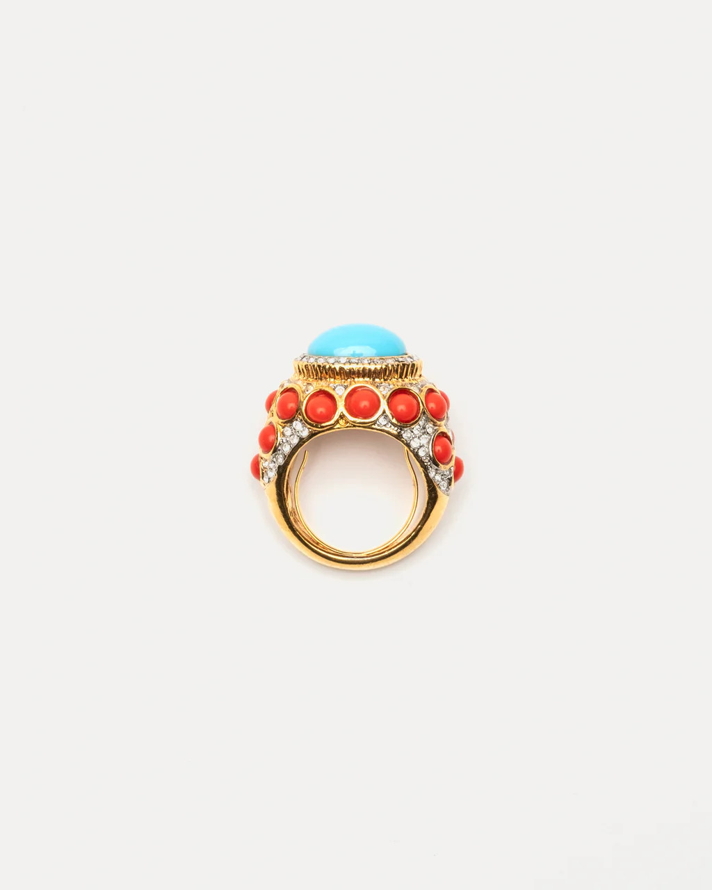 Turquoise Cabochon Ring - Coral | Frances Valentine
