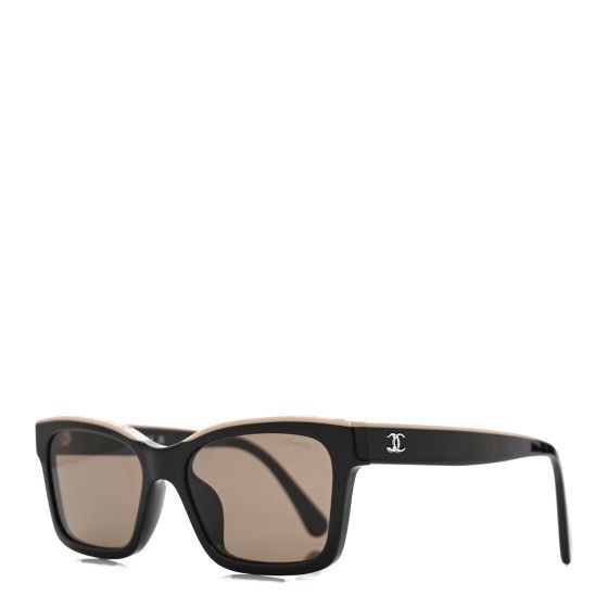 Acetate Polarized Square Sunglasses 5417-A Black Beige | FASHIONPHILE (US)