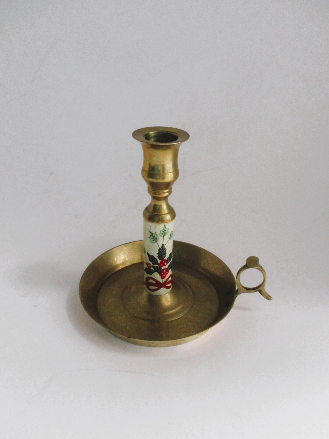 Vintage Candlestick Holder Brass Holly Berry Design - Etsy | Etsy (US)