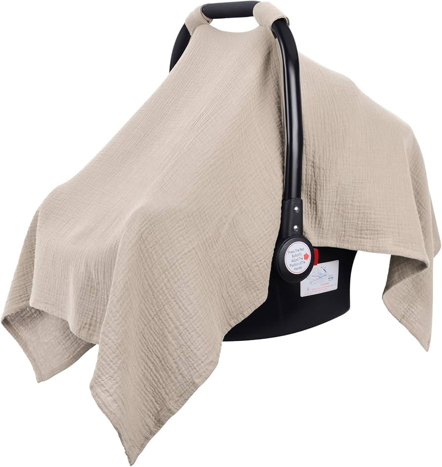 Metplus Muslin Car Seat Cover for Babies - Carseat Stroller Cover Infant Stroller Covers for Boys... | Amazon (US)