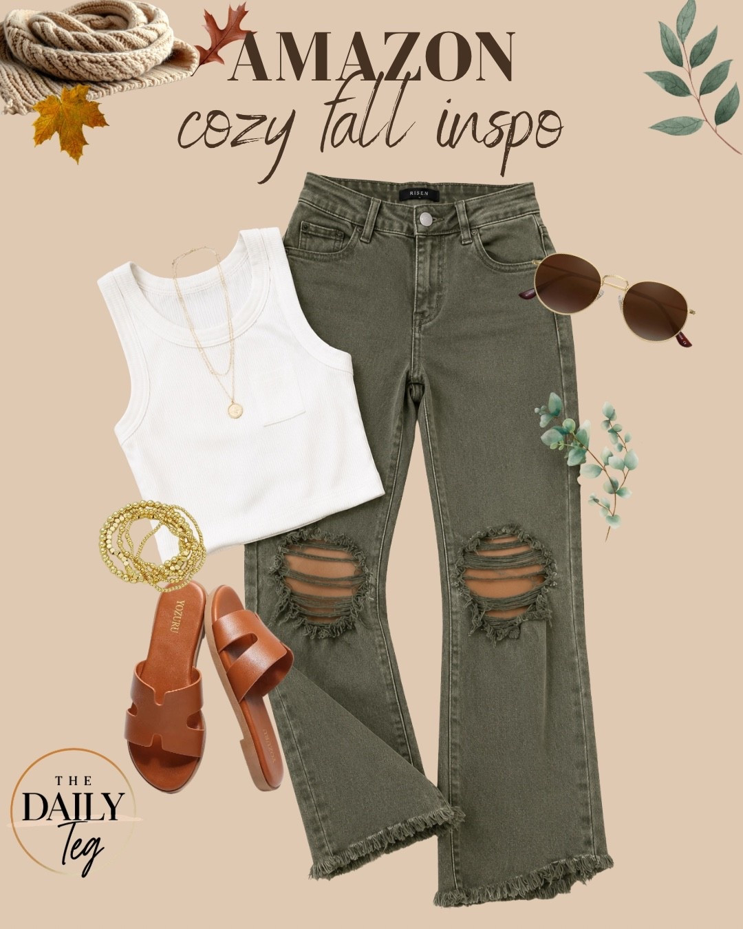 The cutest olive Risen jeans for transitioning into fall 🤎🍂 I’m obsessed with the distressed knees + raw hem! Pair them with a simple tank and sandals now, then swap in a cozy sweater + sneakers when it cools down.

#LTKStyleTip #LTKFinds #FallOutfit #RisenJeans #CasualStyle

#LTKootd #LTKSeasonal #LTKmomlife