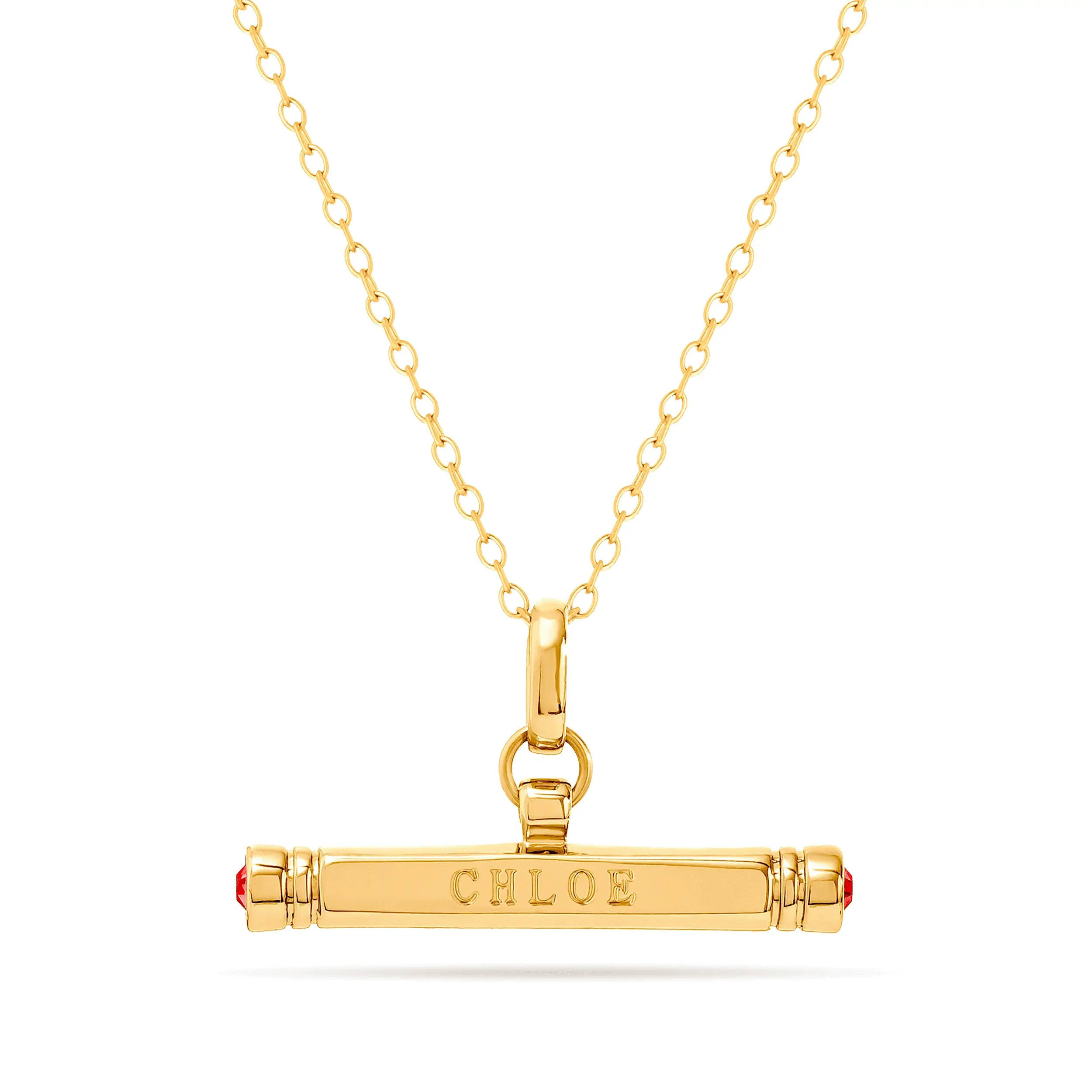 Custom Stamped T-Bar Necklace (Gold) | Abbott Lyon