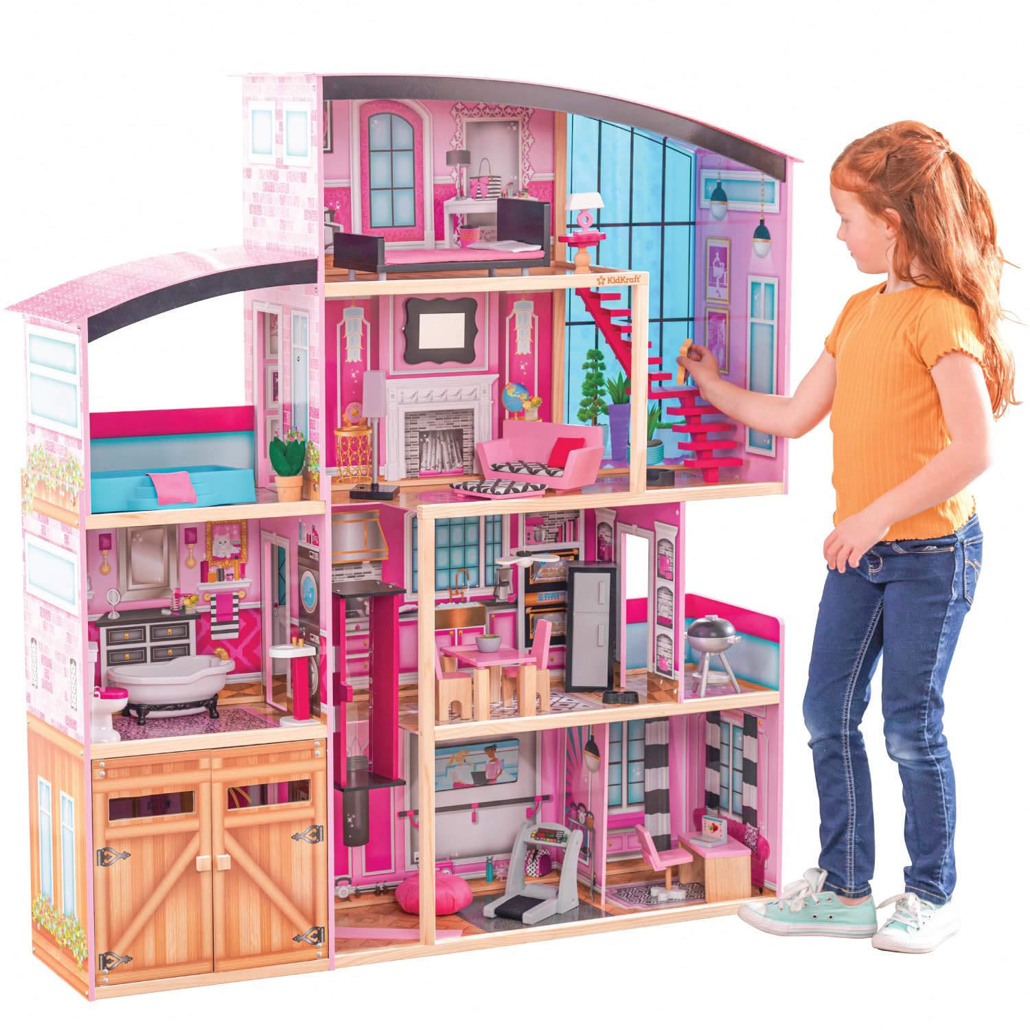 KidKraft Wooden Dollhouse Shimmer Mansion for 12" Dolls | Amazon (US)