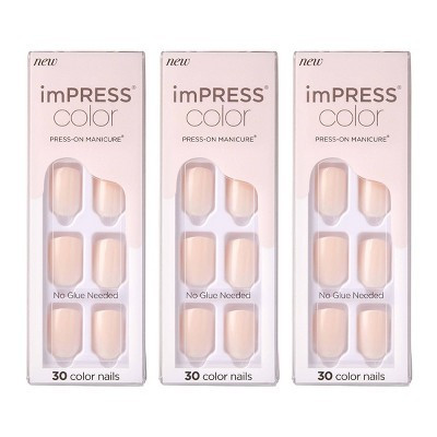 KISS Products imPRESS Color Press-On Manicure Fake Nails - Point Pink - 3pk/90ct | Target