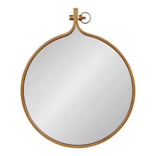 Kate and Laurel Medium Round Gold Contemporary Mirror (28.5 in. H x 23.5 in. W)-214977 - The Home... | The Home Depot