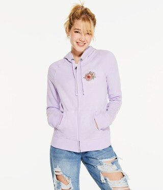 Aeropostale Flower Full-Zip Hoodie | Aeropostale