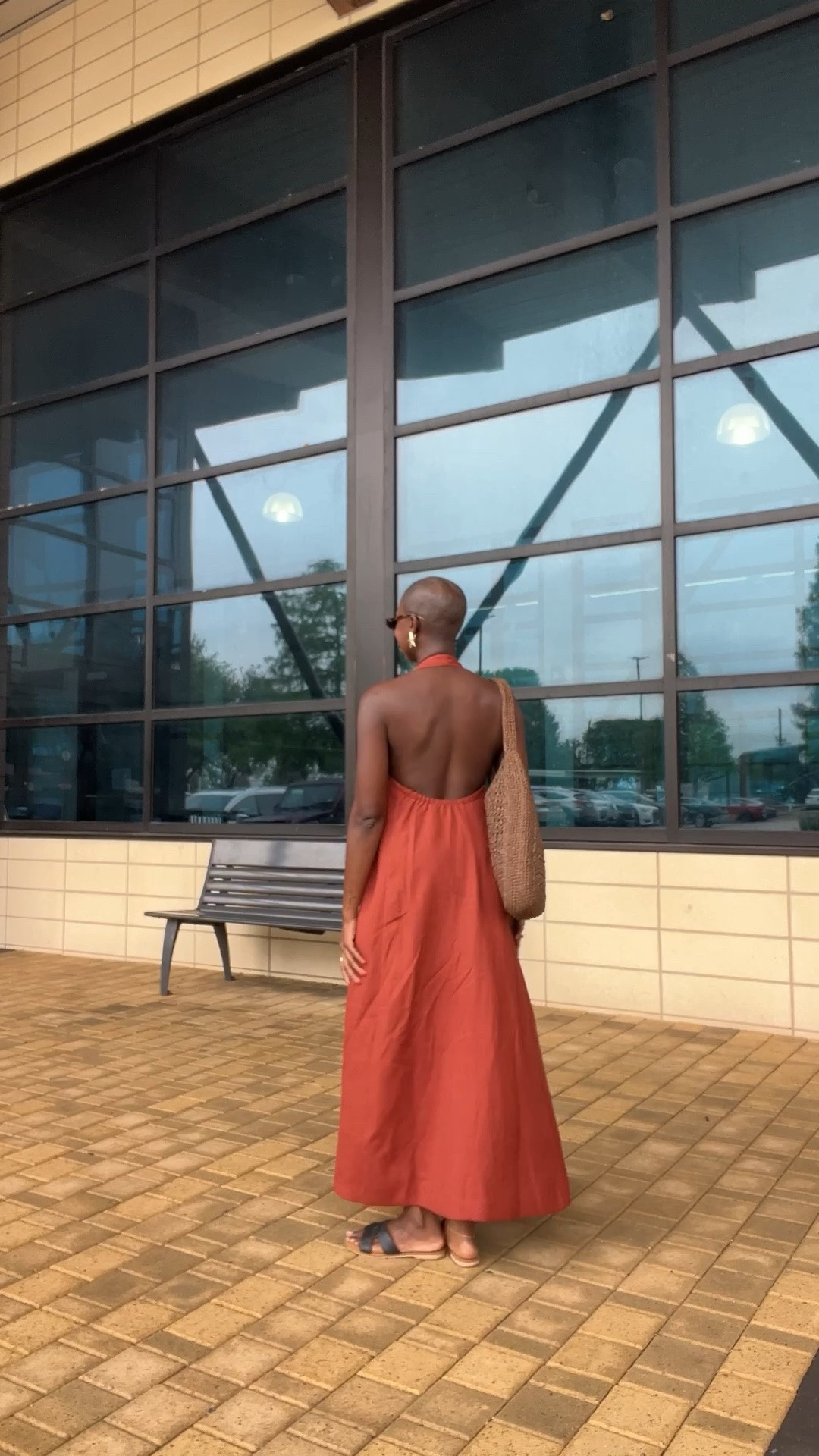 Orange linen halter maxi dress with from buttons for spring, summer and vacation dresses. Starfish earrings and merit beauty blush and lipstick shade bespoke.

#LTKdayinmylife #LTKMothersDay