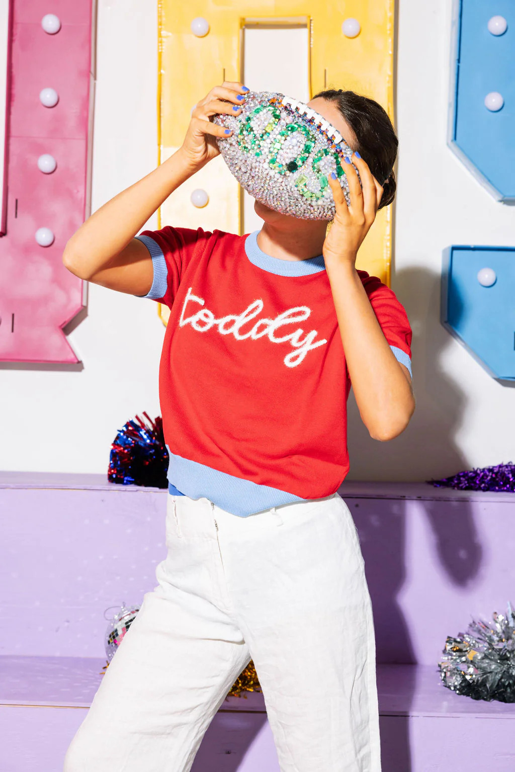 Licensed- "Toddy" Glitter Script Sweater | Queen of Sparkles